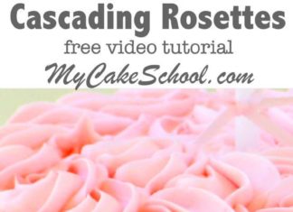 Birthday Cake : Beautiful Cascading Rosettes of Buttercream! Free cake decorating video tutorial…