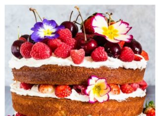 Birthday Cake : This berry, orange blossom and elderflower cake with mascarpone whipped cream is…