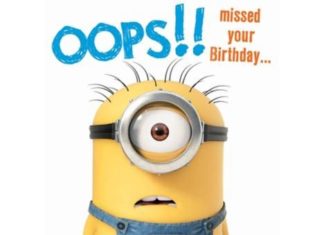 Birthday Quotes : Belated Birthday Minion Card