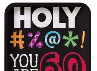 Birthday Quotes : Holy Bleep “YOU ARE 60” Square Lunch Plates
