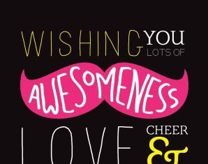 Birthday Quotes : Trendy kaartje met snor met engelse typografie. Vrolijke kaart voor verjaardag v…