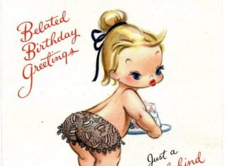 Birthday Quotes : vintage 70's Birthday card – just a little behind