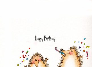 Happy Birthday Wiches : Mignons hérissons heureux anniversaire carte par CartoonGirlDesigns