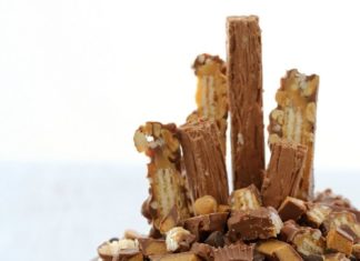 Birthday Cake : The ULTIMATE Peanut Butter & Fudgy Chocolate Overload Cake = two layers of moist…