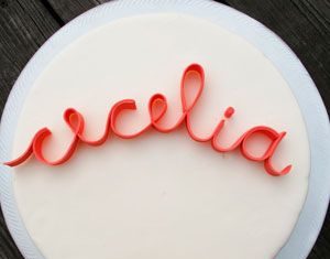 Birthday Party Inspiration : Edible Script Letters // dining