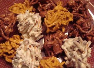 Birthday Cake : Haystacks ~ 3 Kinds! Butterscotch Peanut Butter Haystacks, White Chocolate Pretz…