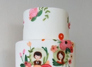 Birthday Cake : Sweet Saucy Shop – Rifle Paper Co. inspired wedding cake