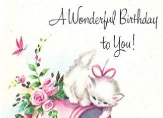 Birthday Quotes : A wonderful birthday to you! #cats #kittens #vintage #birthday #cards