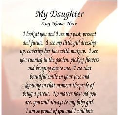 Birthday Quotes : Birthday Poems to My Daughter | Details about MY DAUGHTER PERSONALIZED ART POEM …