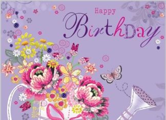 Birthday Quotes : Card Ranges » 4682 » Watering Can filled with Blooms – Abacus Cards – Greeting…