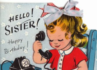 Birthday Quotes : vintage sisters photo | Vintage 1950s Hello Sister Happy Birthday Greetings Card…