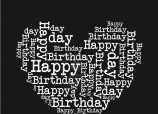 Happy Birthday Wiches : black and white happy birthday heart isolated vector illustration Stock Photo – …