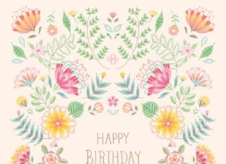 Happy Birthday Wiches : Pimlada Phuapradit – Floral Card_happy Birthday