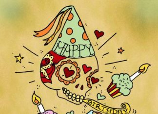 Happy Birthday Wiches : Sugar Skull joyeux anniversaire carte jour du par DiabloJos sur Etsy