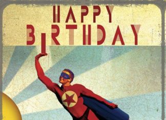 Happy Birthday Wiches : Carte double “Happy birthday Super Héro”