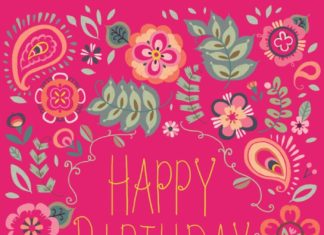Happy Birthday Wiches : Pimlada Phuapradit – Paisley Floral Birthday Card