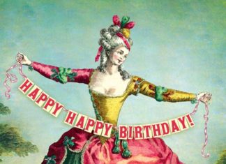 Happy Birthday Wiches : cartolina artwork, marie antoinette ,birthday