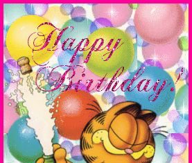 Happy Birthday Wiches : Happy Birthday – Fête – Anniversaire – Garfield – Champagne – Gifs scintillants