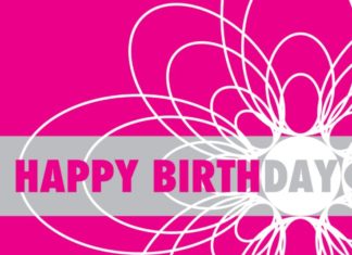 Happy Birthday Wiches : Leuke opvallende knalroze verjaardagskaart met een bloem