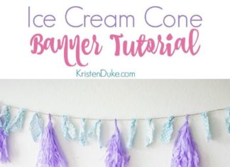 Birthday Party : Ice Cream Cone Banner Tutorial. For an ice cream themed birthday party! www.Capt…
