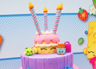 Birthday Party Inspiration : For a little one obsessed with the popular Shopkins franchise, this colorful bir…