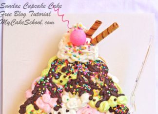Birthday Cake : An adorable cupcake-cake Sundae! Learn to make it in MyCakeSchool.com's fre…