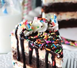 Birthday Cake : Cake Batter Fudge Brownie Ice Cream Cake – layers of brownies and cake batter ic…
