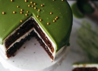 Birthday Cake : Matcha white chocolate ganache recipe.