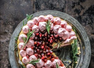 Birthday Cake : Rhubarb Cake With Pomegranate And Rosemary Buttercream