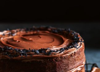 Birthday Cake : Salted Dark Chocolate Layer Cake With Milk Chocolate Ganache