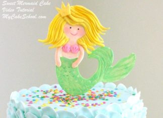 Birthday Cake : Sweet Mermaid Cake with buttercream waves! Video Tutorial by MyCakeSchool.com