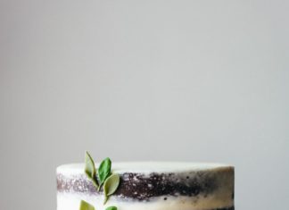 Birthday Cake : basil mascarpone buttercream frosted chocolate cake