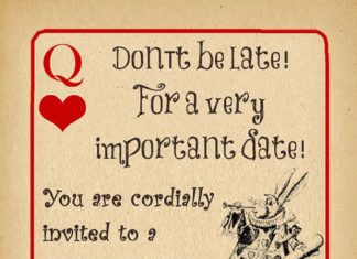 Birthday Decoration : Alice in Wonderland Birthday Party Invitation Vintage by StudioDMD