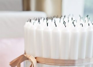 Birthday Decoration : Birthday candle “cake” Easier than sticking an assload of candles all over an ne…