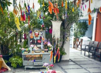 Birthday Decoration : Colorful guest table from a Boho Tribal Birthday Party on Kara’s Party Ideas | K…