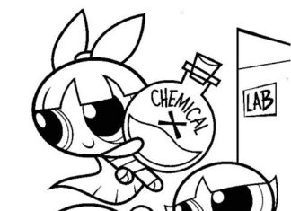 Birthday Decoration : Coloring pages Powerpuff Girls