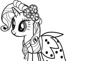 Birthday Decoration : Cute Baby Rarity My Little Pony Coloring Page