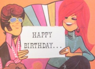 Birthday Decoration : Groovy Vintage Birthday Greeting Card