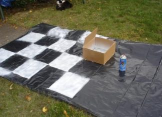 Birthday Decoration : Halloween 2009 Decor working on checkered floor mat (used bottomless box frame o…