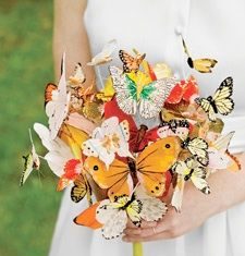 Birthday Decoration : Hot glue butterflies on wooden skewers for table decorations. Kids take home