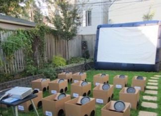 Birthday Decoration Ideas : Backyard Drive-In Movie, outdoor party! They could even decorate their own “cars…