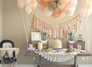 Birthday Decoration Ideas : Burlap Banner on high chair IMG_3606eeee_600x400