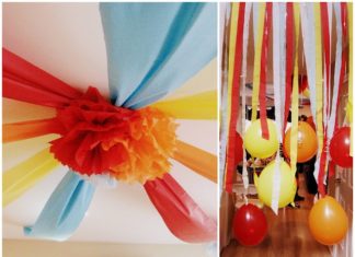 Birthday Decoration Ideas : Circus Birthday Party Ceiling Canopy & Streamer Entry Way Curtain thebridalpart…