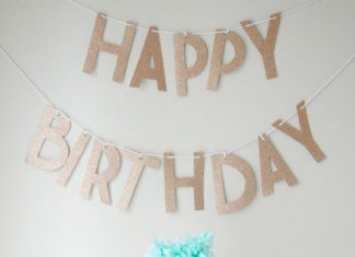 Birthday Decoration Ideas : Custom Glitter Happy Birthday Letter Garland