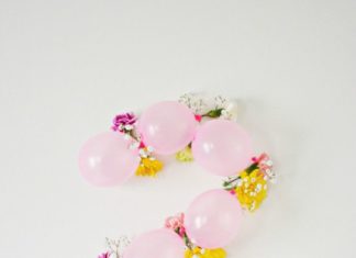 Birthday Decoration Ideas : DIY Balloon Flower Numbers