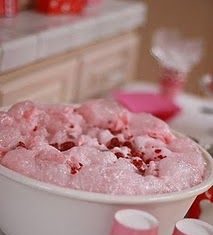 Birthday Decoration Ideas : Fluffy punch: 7-UP, cranberry juice, raspberry sherbet and frozen raspberries to…