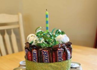 Birthday Decoration Ideas : Fun Birthday Cake Gift – use their favorite drink and candy