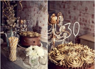 Birthday Decoration Ideas : I love the color scheme: brown, gold, white