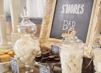 Birthday Decoration Ideas : I love this idea of a S’mores Bar! Different types of chocolate and fillings, wh…