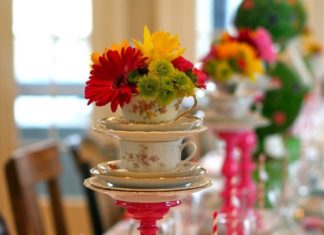 Birthday Decoration Ideas : I love this the pink candle holders can be bought at dollar tree spray painted p…